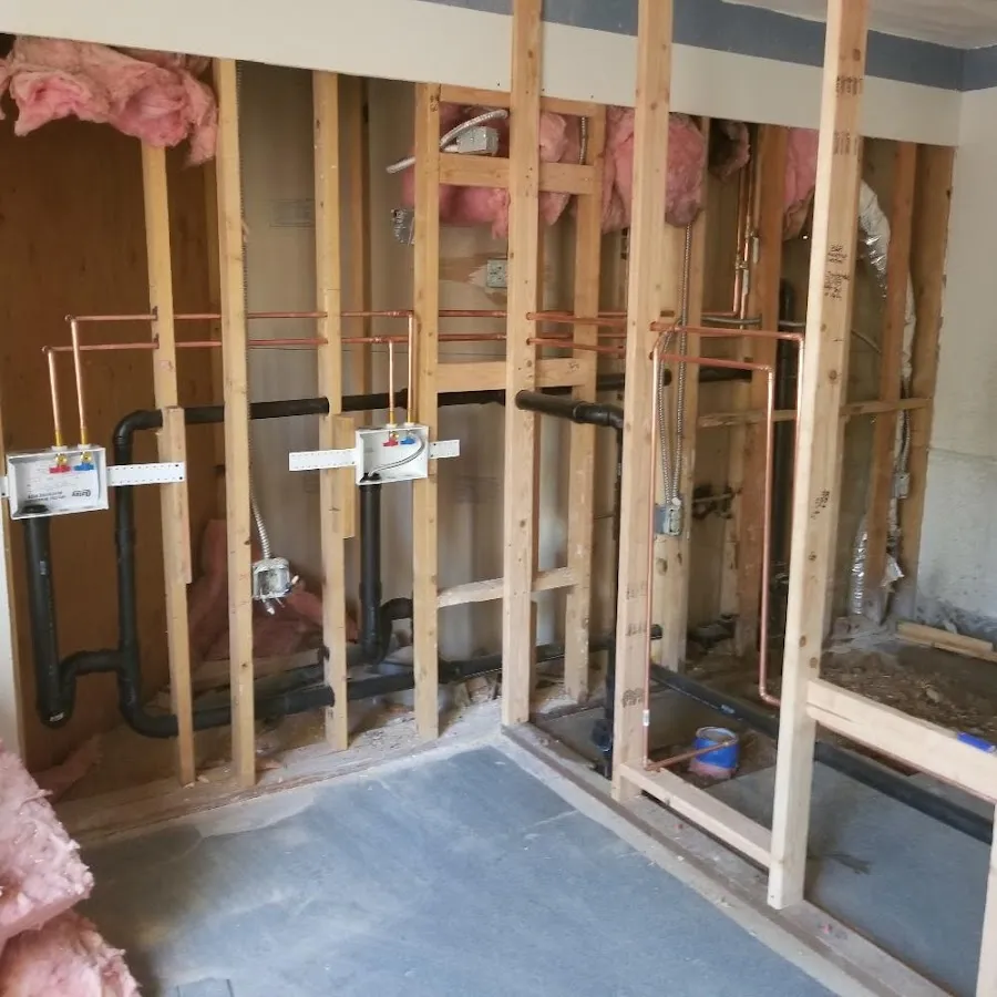 Copper pipe rough-in and plumbing installation in Waukee